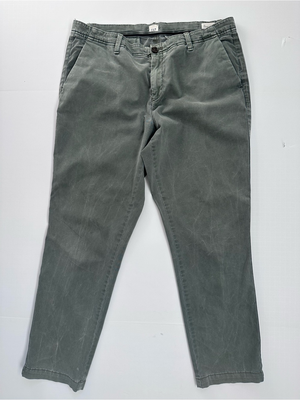 GAP Distressed Olive Girlfriend Fit Chinos Size 12